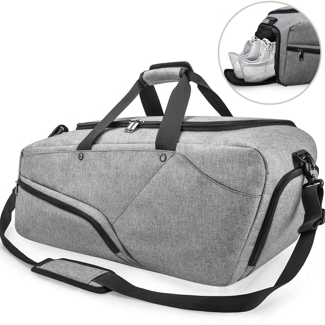 1pc Gym Fitness Bag, Large Capacity Sports Bag With Shoes Compartment, Waterproof Storage Bags For Travel, Workout And Daily Use