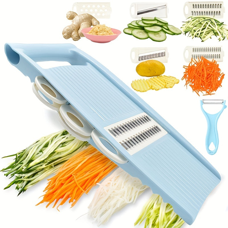 1 Set, 5in1, Vegetable Slicer, Multifunctional Fruit Slicer, Manual Food Grater, Vegetable Grater, Cutter, Potato Grater, Household Potato Chopper, Kitchen Stuff, Kitchen Gadgets