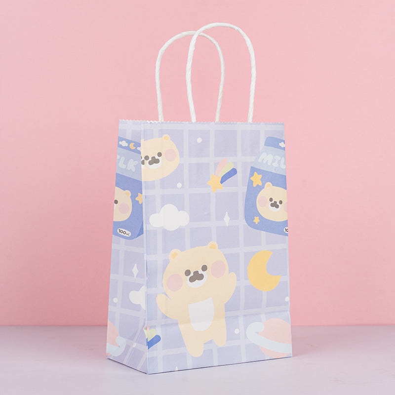 10/50/100 pcs Purple Cute Milk Bear Gift Bag, Portable Gift Bag, Candy Bag, Baby Shower Party Gift Bag, Wedding Gift Bag, Birthday Gift Bag