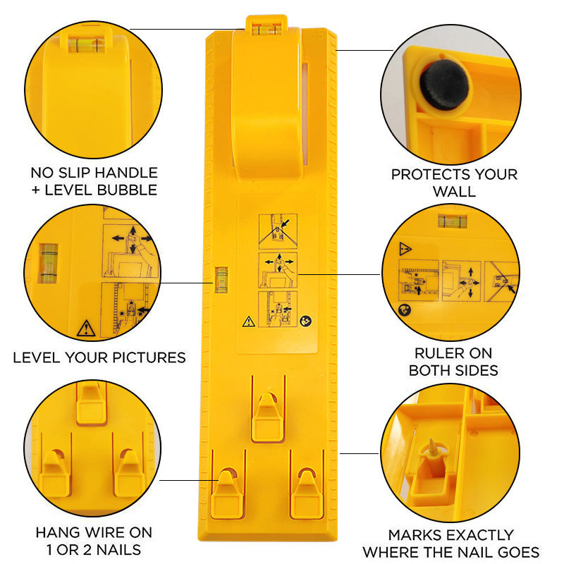 Picture frame hanging tools, carpentry hanging tools, picture frames wall positioning accuracy