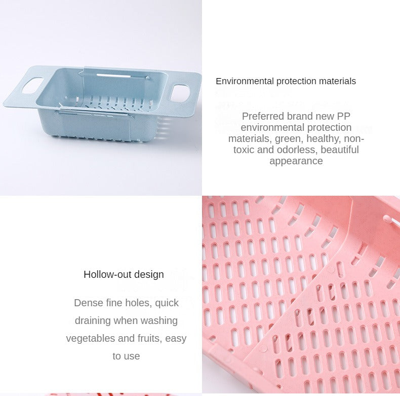 Home Kitchen Plastic Sink Shelf, Sink Drainage Basket