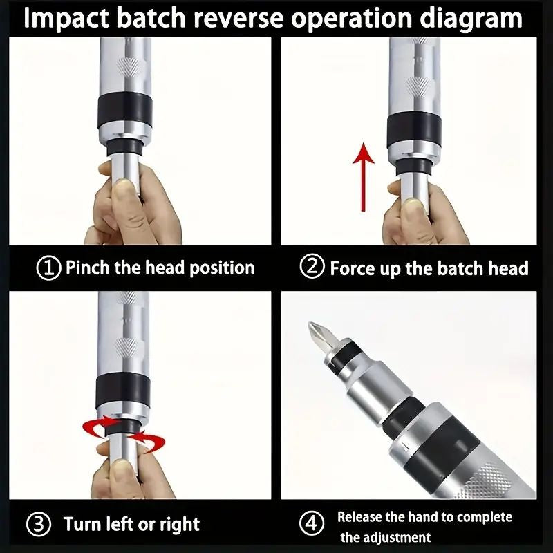 13pcs Impact Screwdriver Set, Shock Screw Driver Chisel Bits, Multifunctional Screw Extractor Remover Repair Set, Repair Tools