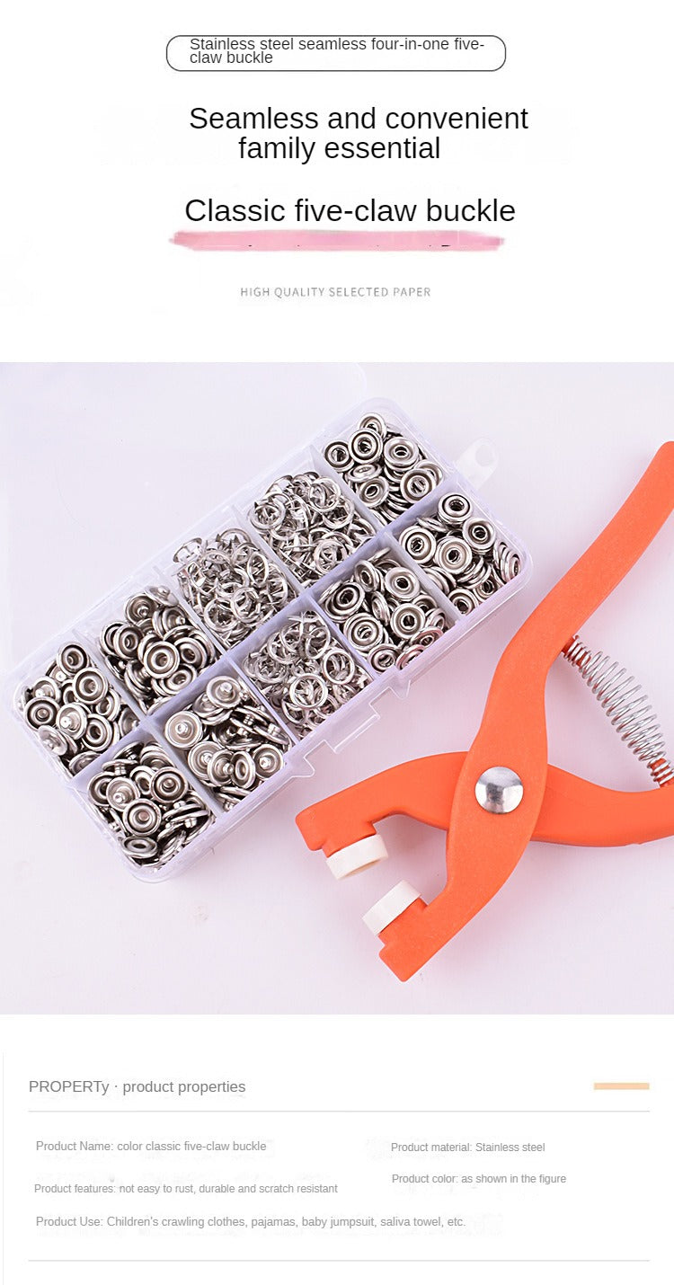 metal sewing buttons five-claw buckle