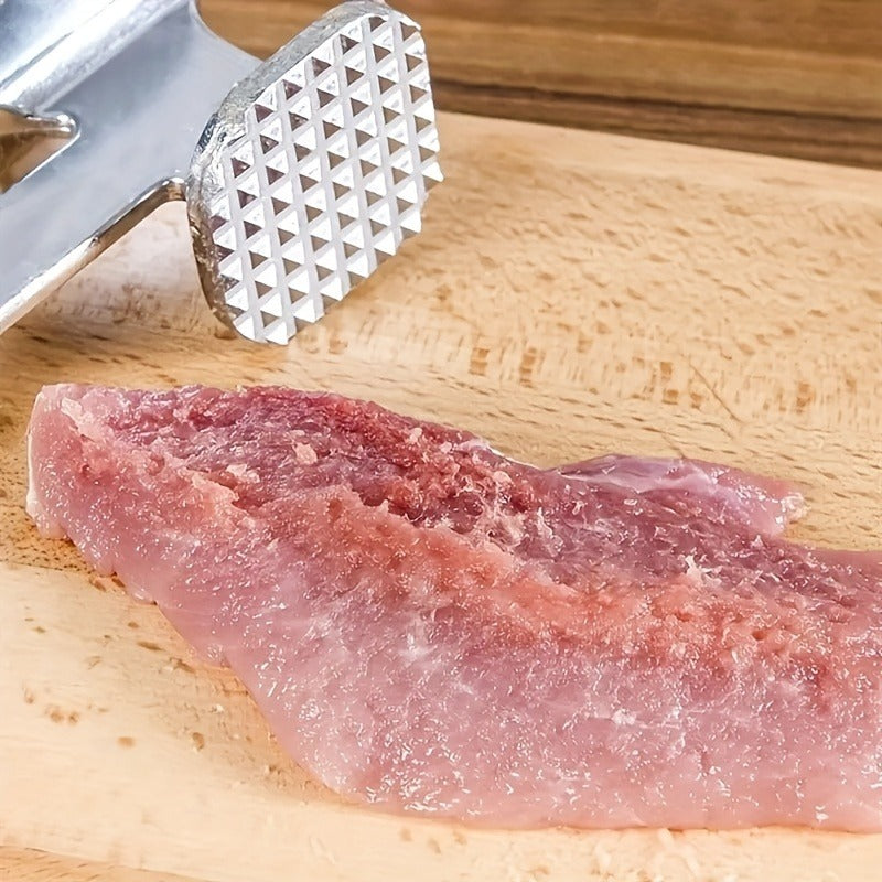 1pc Double-sided Loose Meat Hammer, Steak Hammer, Meat Rejuvenation Needle Stainless Steel Aluminum Alloy Smash Slap Pig Squeak Knock Meat Hammer Tool Kitchen Accessories Kitchen Stuff Party Favors Outdoor Picnic Travel Camping BBQ Accessories