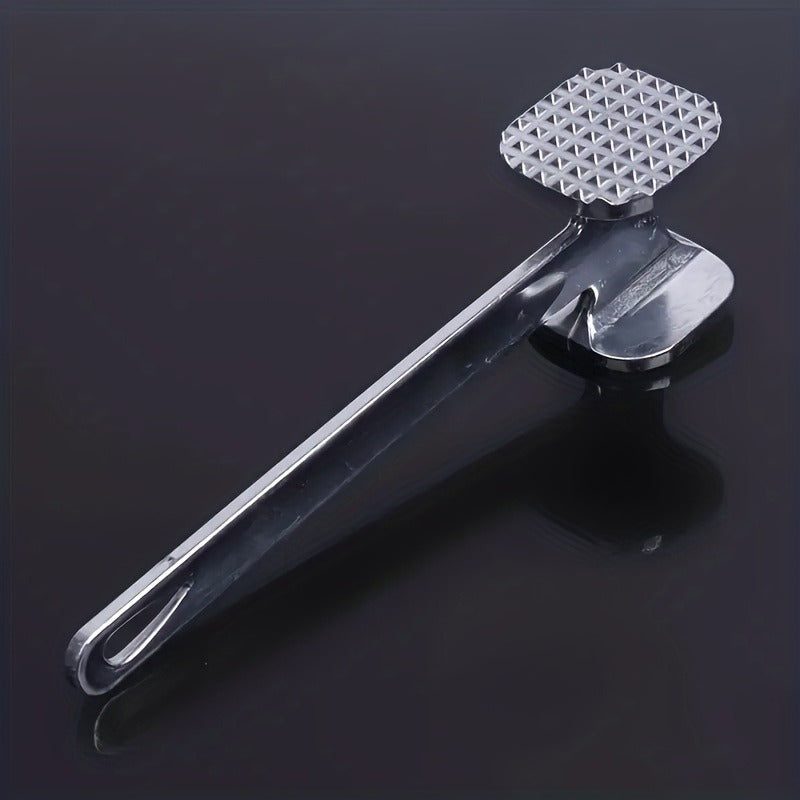 1pc Double-sided Loose Meat Hammer, Steak Hammer, Meat Rejuvenation Needle Stainless Steel Aluminum Alloy Smash Slap Pig Squeak Knock Meat Hammer Tool Kitchen Accessories Kitchen Stuff Party Favors Outdoor Picnic Travel Camping BBQ Accessories
