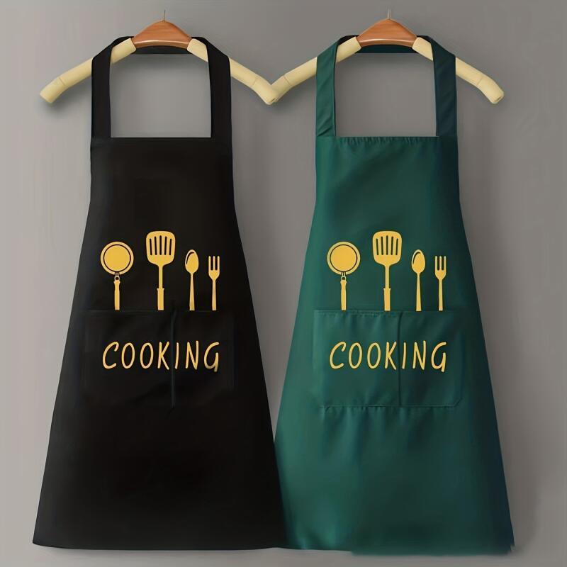 1pc, Waterproof and Oil-Proof Cooking Apron with Pockets - Adjustable and Multipurpose for Coffee Bar and Restaurant - Kitchen Supplies