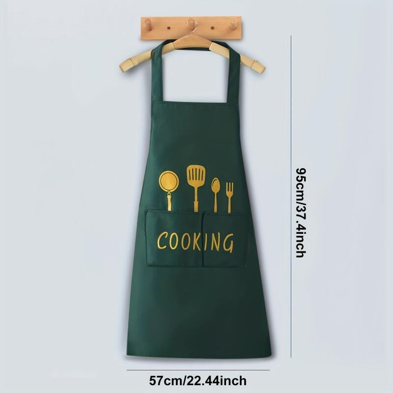 1pc, Waterproof and Oil-Proof Cooking Apron with Pockets - Adjustable and Multipurpose for Coffee Bar and Restaurant - Kitchen Supplies