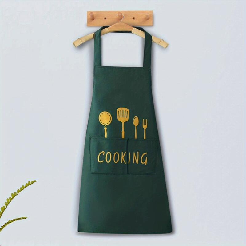 1pc, Waterproof and Oil-Proof Cooking Apron with Pockets - Adjustable and Multipurpose for Coffee Bar and Restaurant - Kitchen Supplies