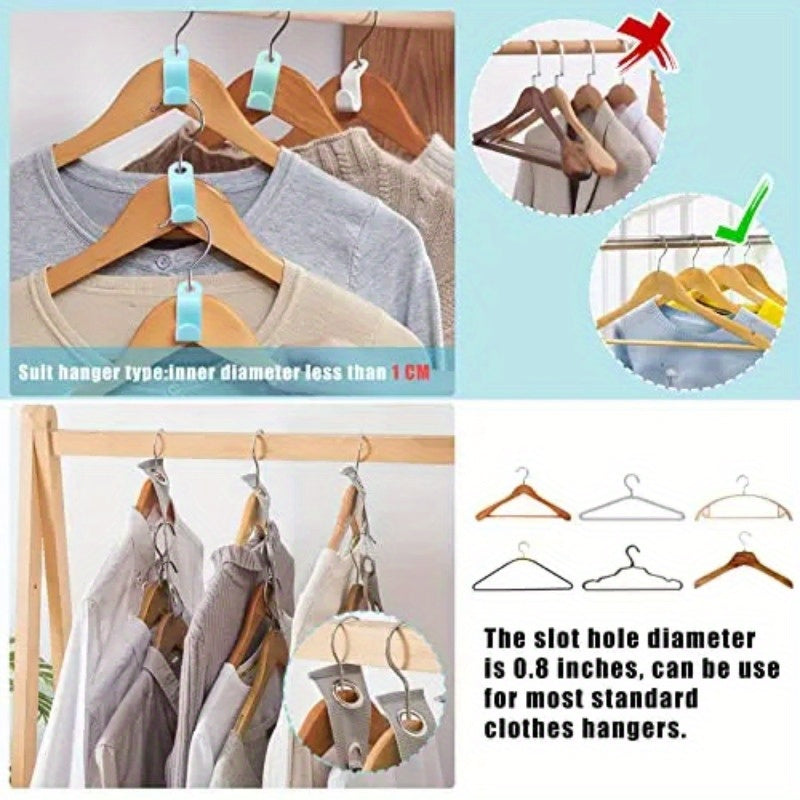 50pcs/set Plastic Clothes Hanger Connector Hooks, Durable Heavy Duty Hooks For Clothes, Household Space Saving For Clothes Organization Of Closet, Wardrobe, Home, Dorm, Back To College Essential