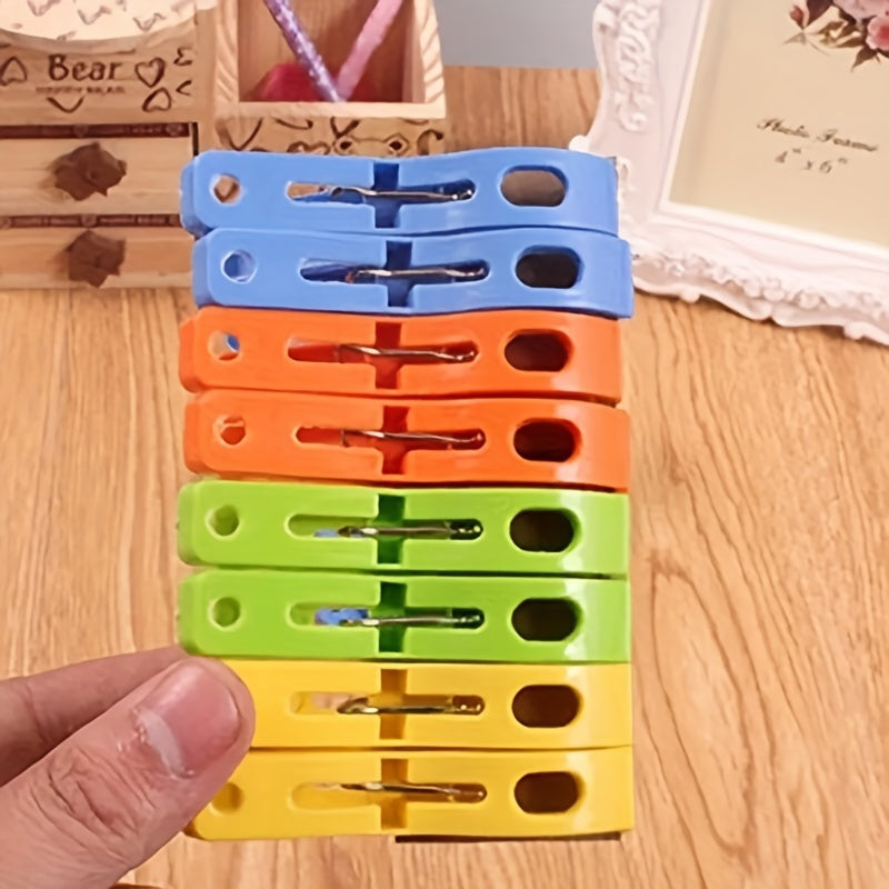 8pcs Large Plastic Clothes Clip, Hanger Clips, Windproof Beach Towel Clip, Clothes Pegs, Powerful Spring Clamp