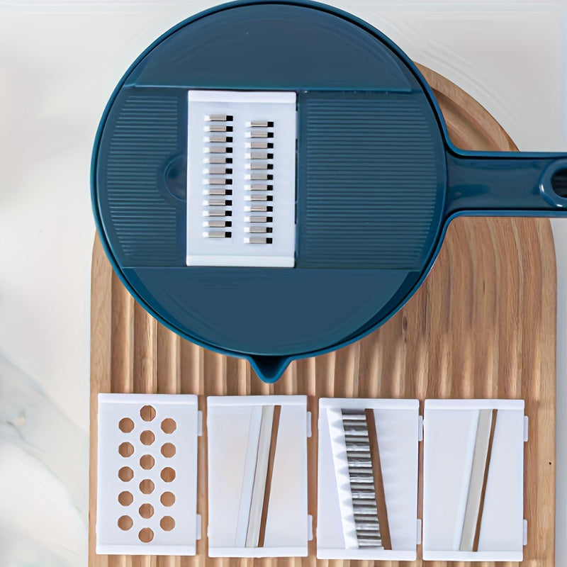 7/9pcs/Set, Vegetable Slicer, Multifunctional Fruit Slicer, Manual Food Grater, Vegetable Grater, Cutter With Container And Hand Guard, Potato Grater, Household Potato Shredders With Multi Blades, Kitchen Stuff, Kitchen Gadgets