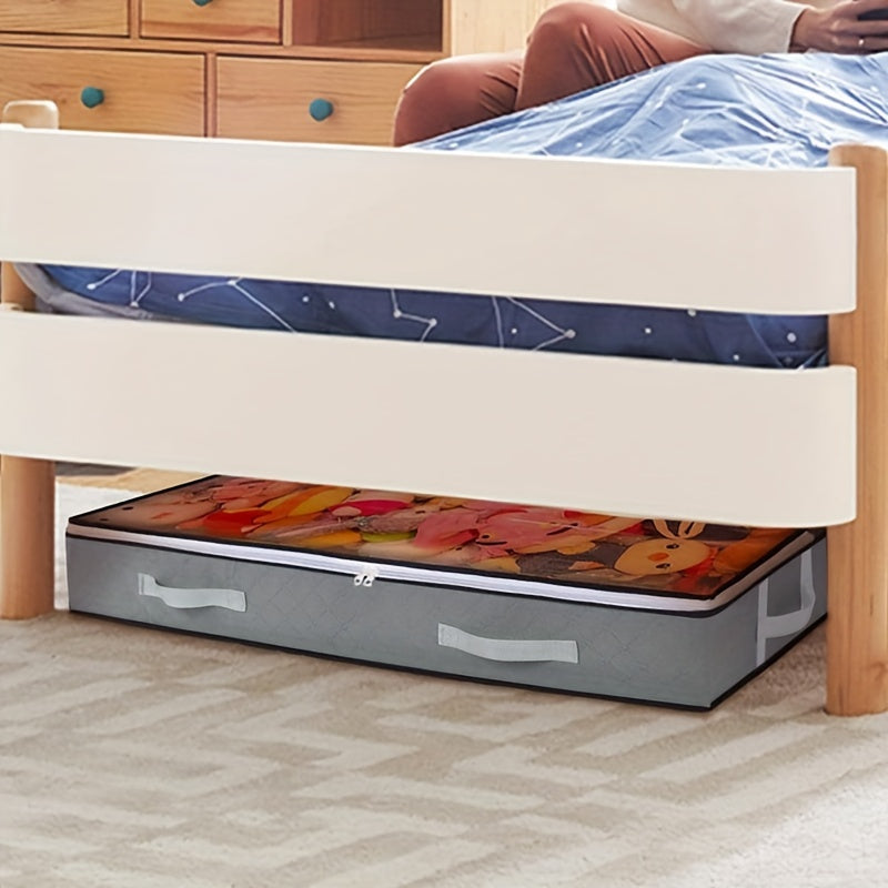 1pc Dustproof Under Bed Storage Box with Reinforced Handles for Comforter, Blanket, Bedding, Pillow, and Toys Bedroom Accessories