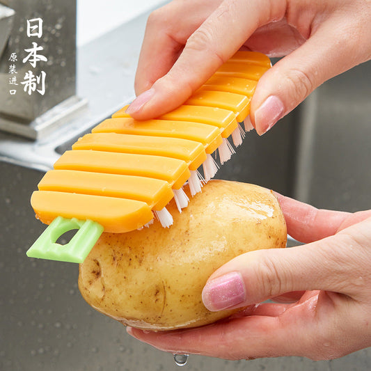 1pc, Multi-Functional Vegetable and Fruit Cleaning Brush - Reusable Plastic Potato and Carrot Washing Brush for Kitchen Supplies