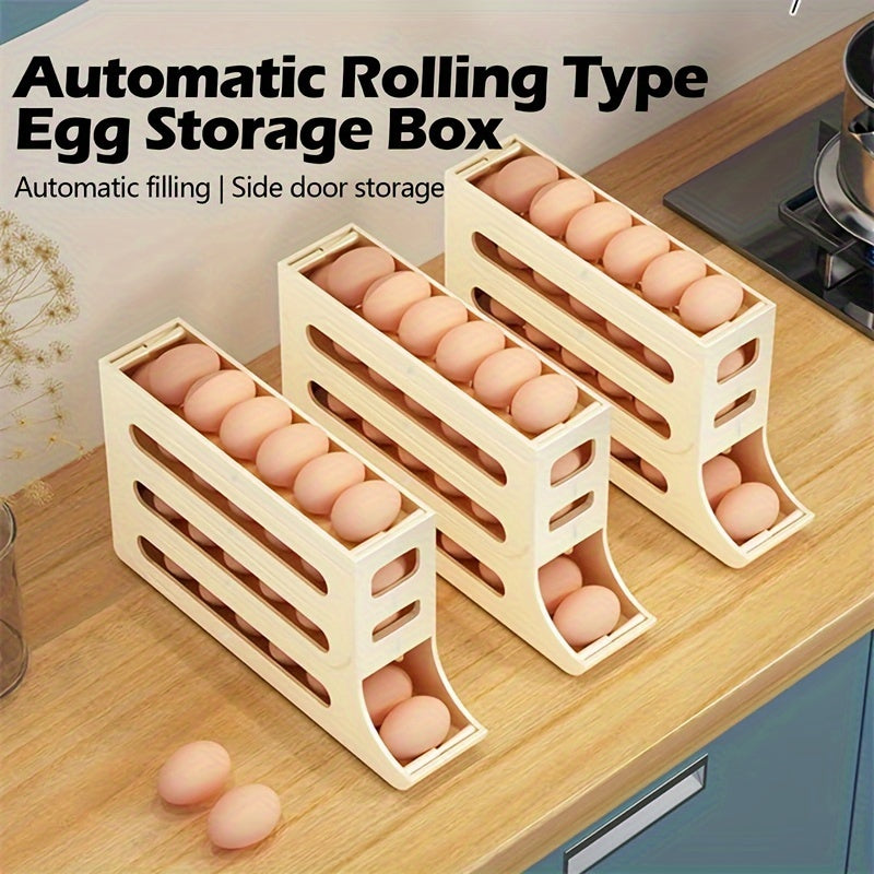 Refrigerator Egg Storage Box, Automatic Egg Rolling Rack, Large Capacity Refrigerator Special Egg Holder Storage Box