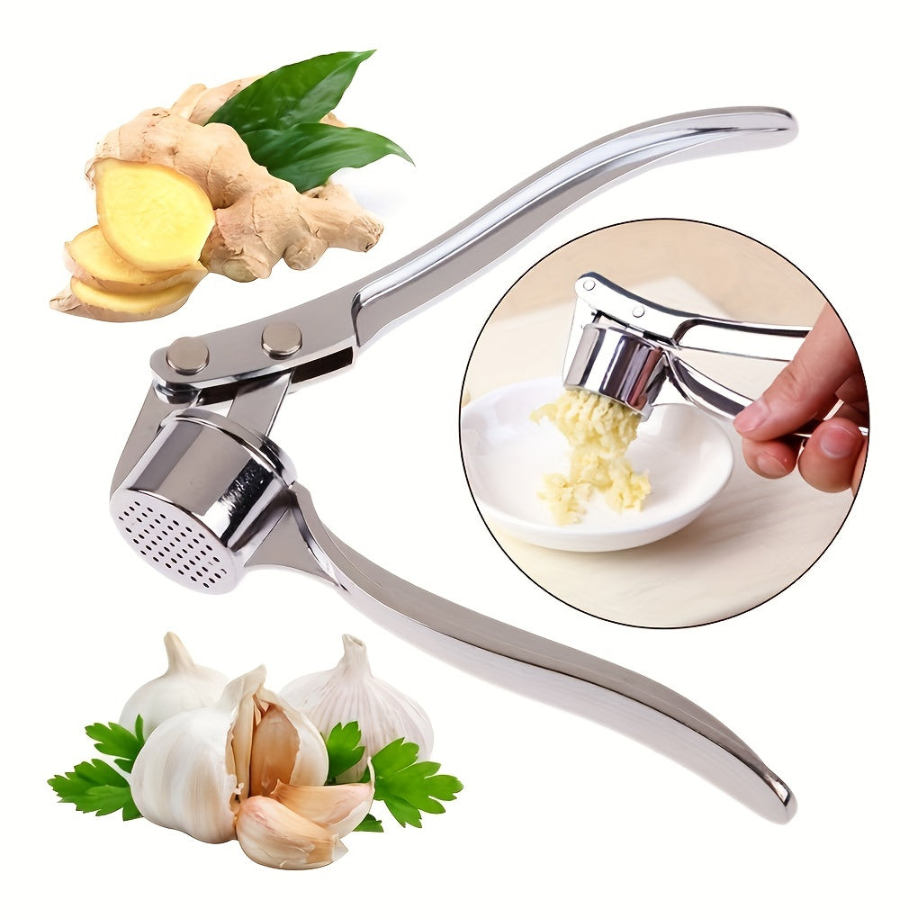 1pc, Garlic Press, Multifunctional Stainless Steel Garlic Press, Metal Garlic Mincer, Washable Garlic Crusher, Kitchen Garlic Chopper, Ginger Squeezer, Garlic Masher, Garlic Mincer, Kitchen Stuff, Kitchen Gadgets