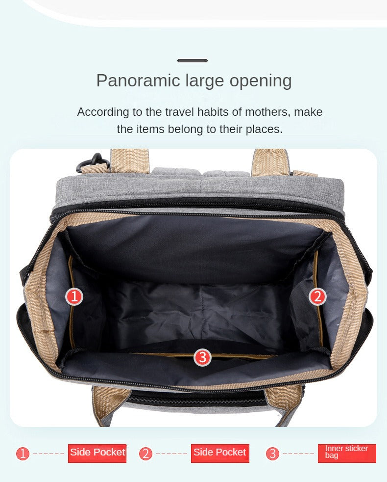 Mobile Folding Portable Crib,Mommy Bag,Multifunctional Folding Mother and Baby Outing Bag,Large Capacity Baby Folding Bed Bag