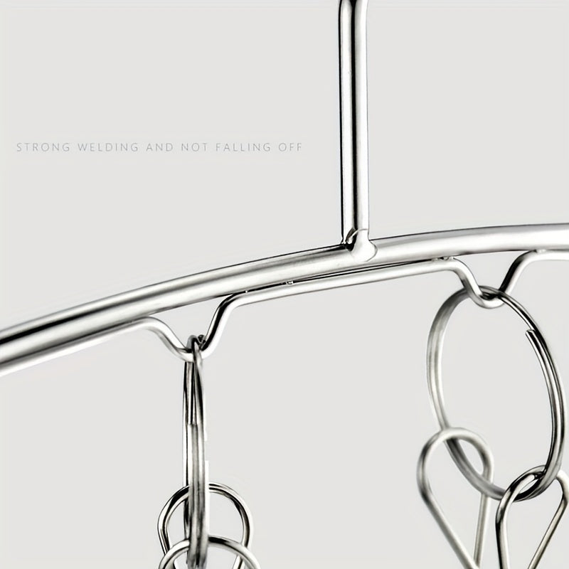1pc Stainless Steel Hanger With Clothespins, Hat Organizer Laundry Rack, Hat Organizer Hanger, Drying Rack For Drying Socks, Bra, Underwear, Socks, Gloves