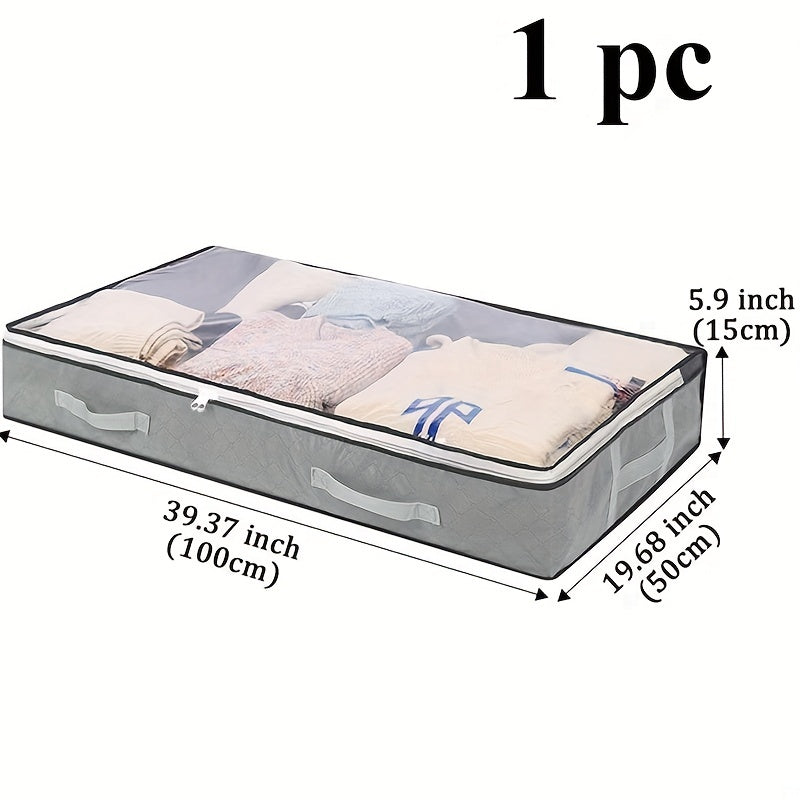 1pc Dustproof Under Bed Storage Box with Reinforced Handles for Comforter, Blanket, Bedding, Pillow, and Toys Bedroom Accessories