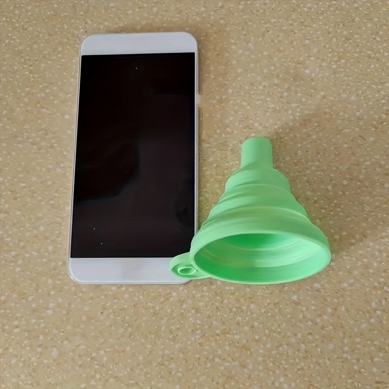 1pc, Rubber Collapsible Funnel for Water, Liquid, and Oil - Foldable Kitchen Gadget for Jam, Beans, and Bottles