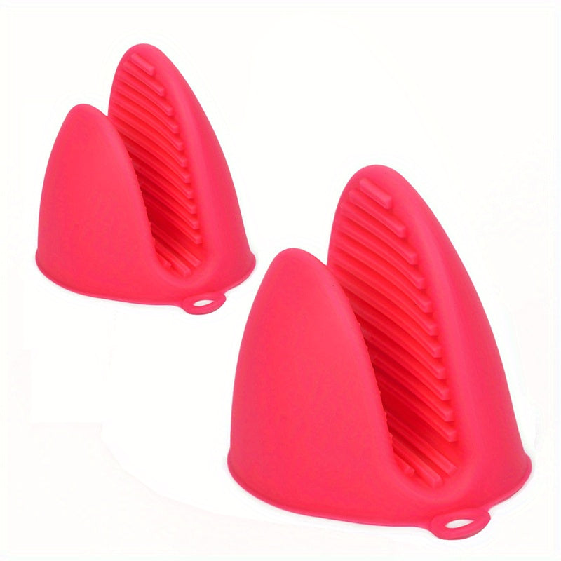 2 Pack Silicone Oven Mitts Pot Holders Sets For Kitchen Heat Resistant Small Kitchen Mittens Rubber Air Fryer Mitts Mini Pot Pinch Grip For Cooking & Baking
