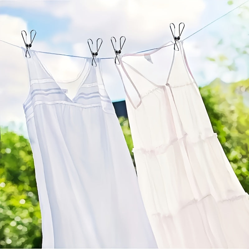 20pcs Stainless Steel Clothes Pins, Windproof Washing Line Clips, Household Socks Clip, Clothes Drying Small Clips, Multi-purpose Metal Utility Clips, For Laundry Home Kitchen Outdoor Travel Office