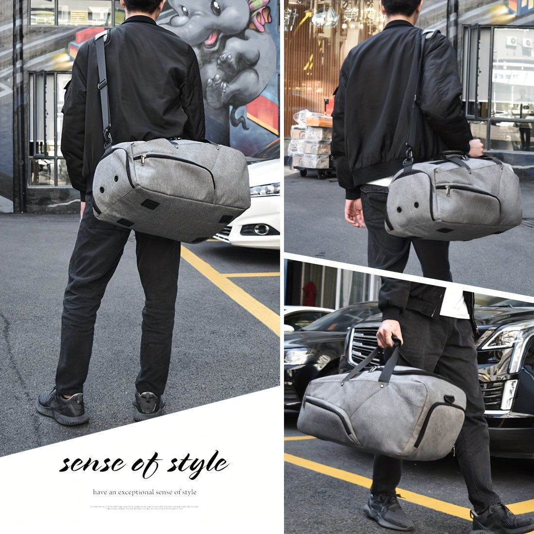 1pc Gym Fitness Bag, Large Capacity Sports Bag With Shoes Compartment, Waterproof Storage Bags For Travel, Workout And Daily Use