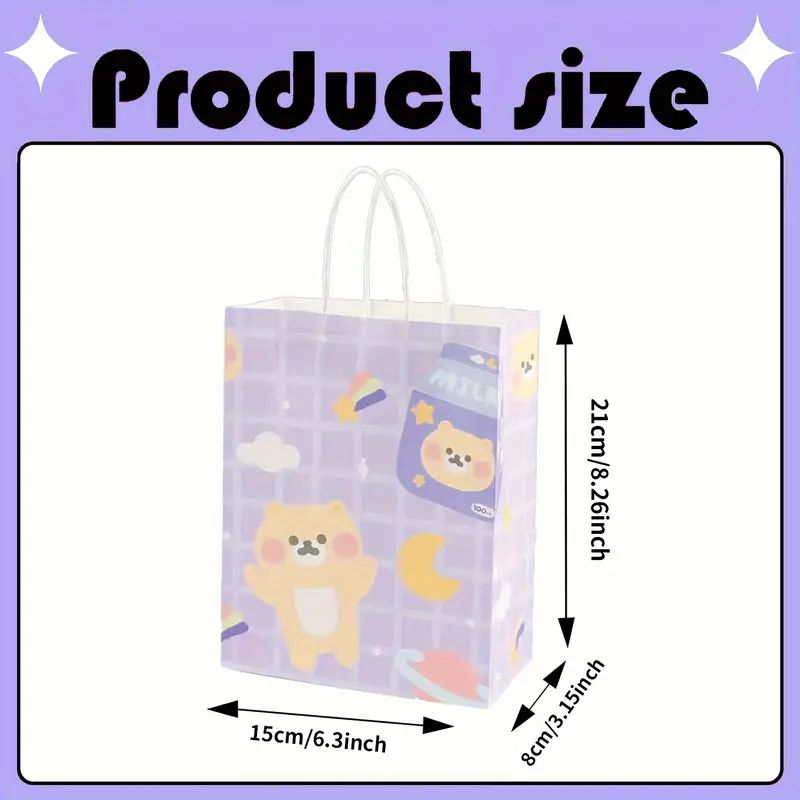 10/50/100 pcs Purple Cute Milk Bear Gift Bag, Portable Gift Bag, Candy Bag, Baby Shower Party Gift Bag, Wedding Gift Bag, Birthday Gift Bag
