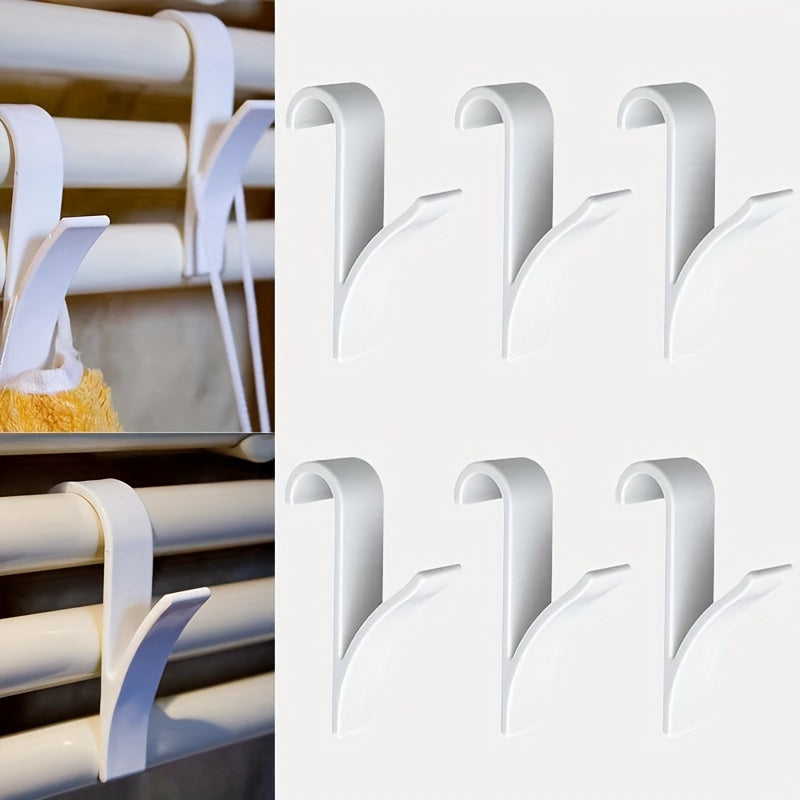 1pc White Heating Radiator Hook, Multi-Purpose Coat Hook, Towel Hook Rack, Radiator Hook, Bathroom Clothes Storage Hanger, Soft Scarf Rack, Towel Rack, Home Organization And Storage Supplies, Bathroom Accessories, Bedroom Accessories