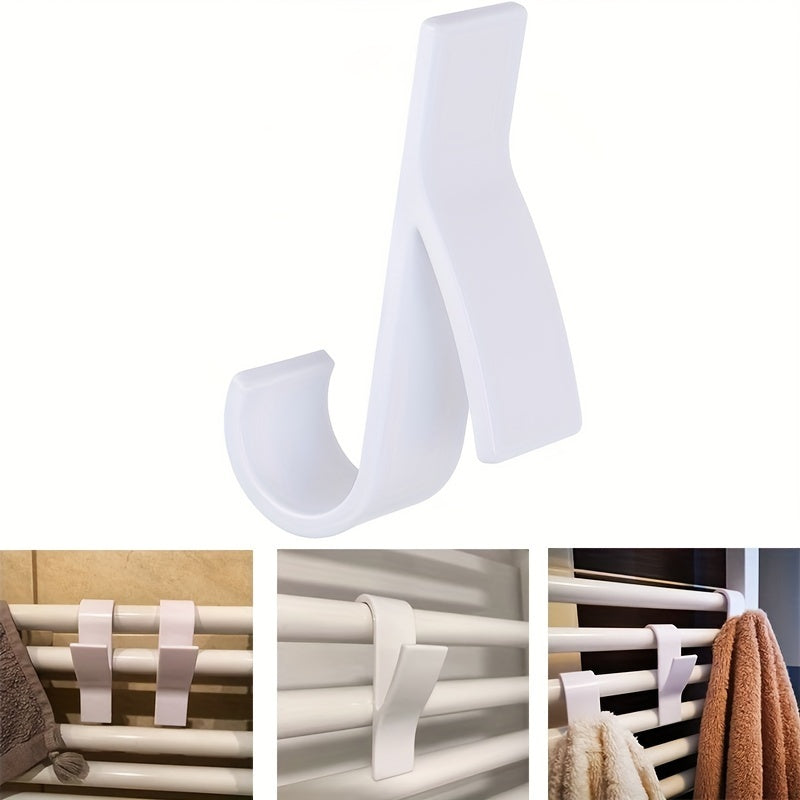 1pc White Heating Radiator Hook, Multi-Purpose Coat Hook, Towel Hook Rack, Radiator Hook, Bathroom Clothes Storage Hanger, Soft Scarf Rack, Towel Rack, Home Organization And Storage Supplies, Bathroom Accessories, Bedroom Accessories