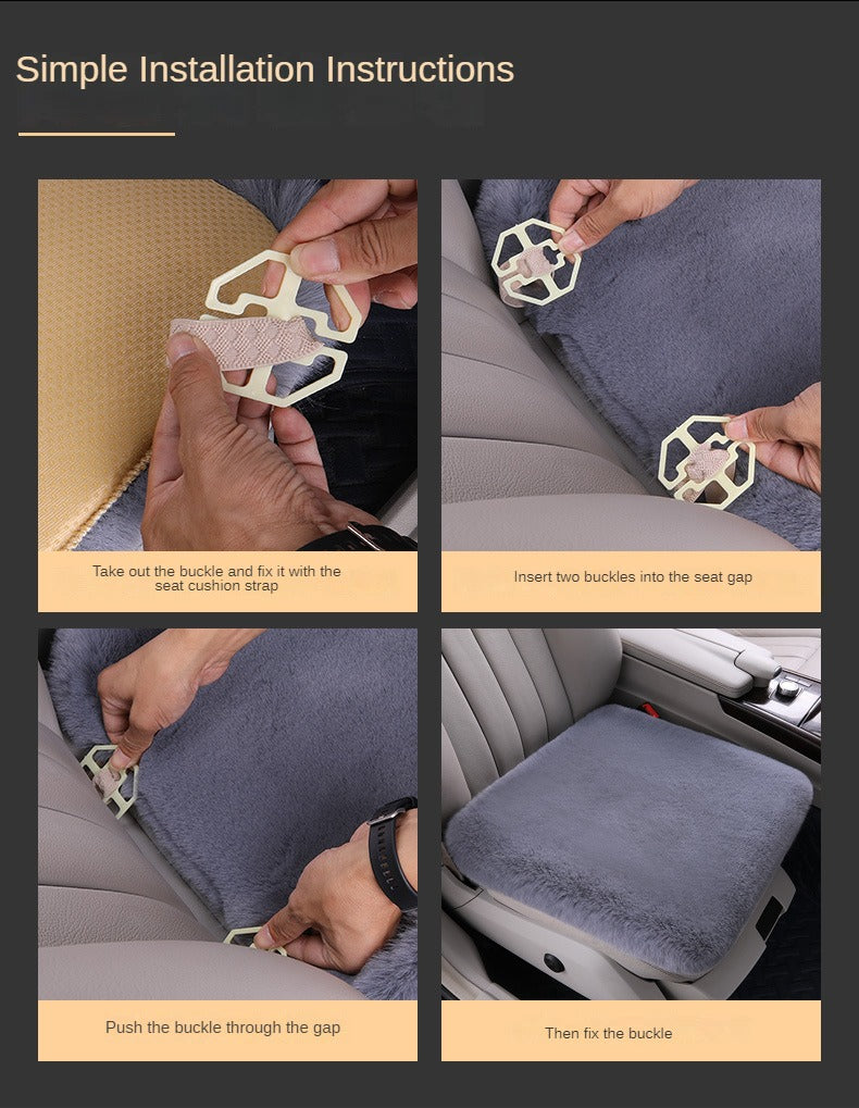 Winter Car Seat Cushion Plush Three-Piece Set