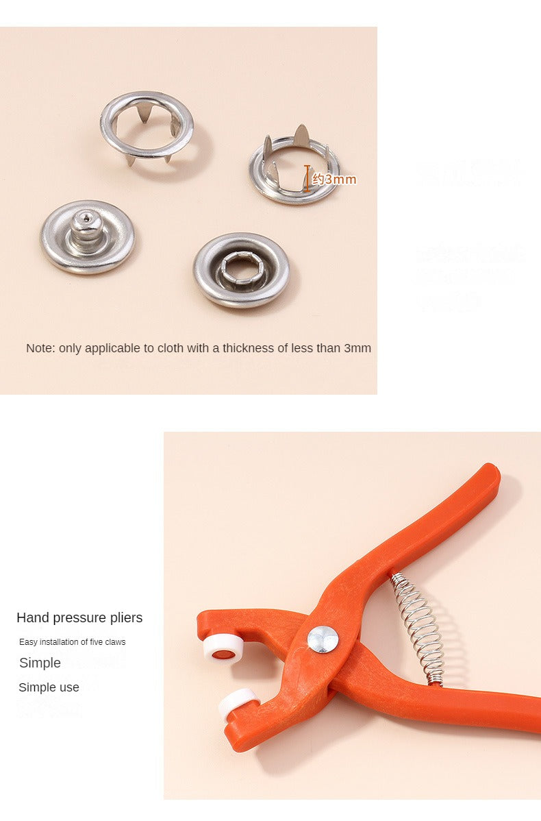 metal sewing buttons five-claw buckle
