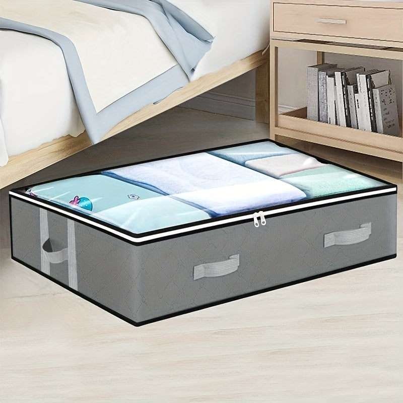 1pc Dustproof Under Bed Storage Box with Reinforced Handles for Comforter, Blanket, Bedding, Pillow, and Toys Bedroom Accessories