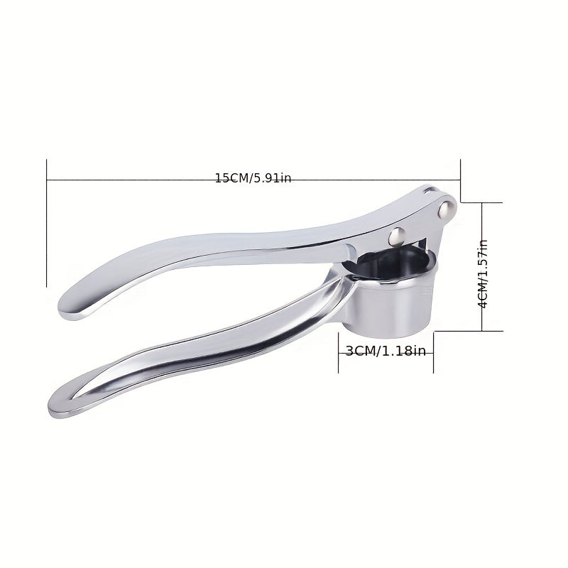1pc, Garlic Press, Multifunctional Stainless Steel Garlic Press, Metal Garlic Mincer, Washable Garlic Crusher, Kitchen Garlic Chopper, Ginger Squeezer, Garlic Masher, Garlic Mincer, Kitchen Stuff, Kitchen Gadgets
