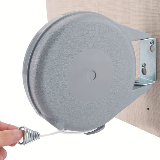 1pc Heavy Duty 40 Feet Retractable Clothesline - Indoor/Outdoor Wall Mounted Washing Line for Wet/Dry Laundry - Easy Installation - Grey