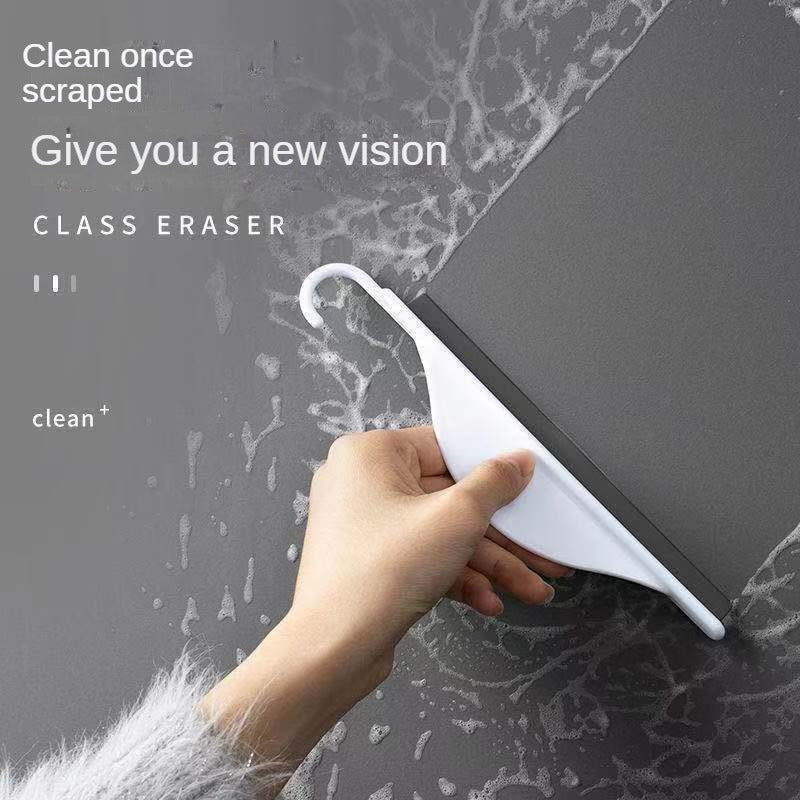 Mini countertop wiper silicone blade glass wiper cleaning brush plate bathroom glass mirror defogging scraper