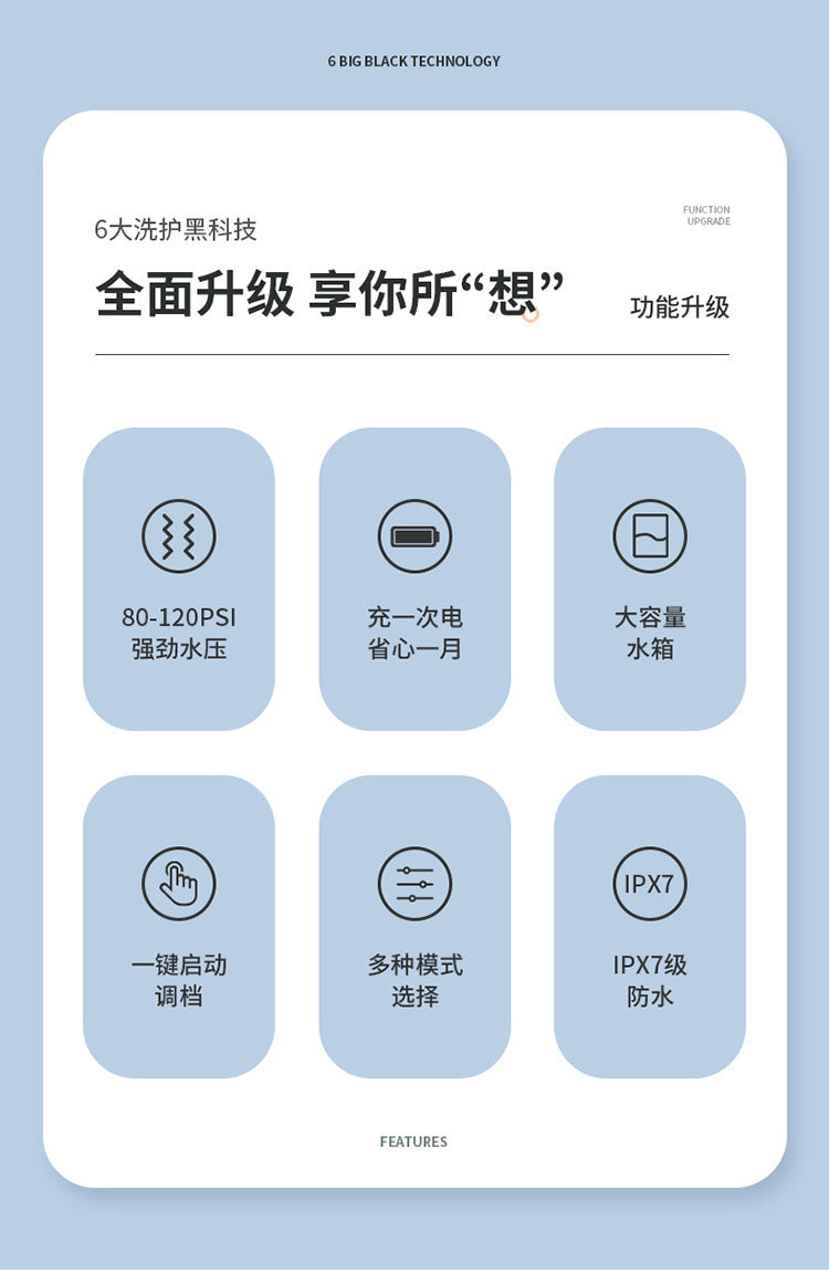 智能电动冲牙器 ,祛除口腔异味防水美牙仪, 便携洗牙紫光洁牙器