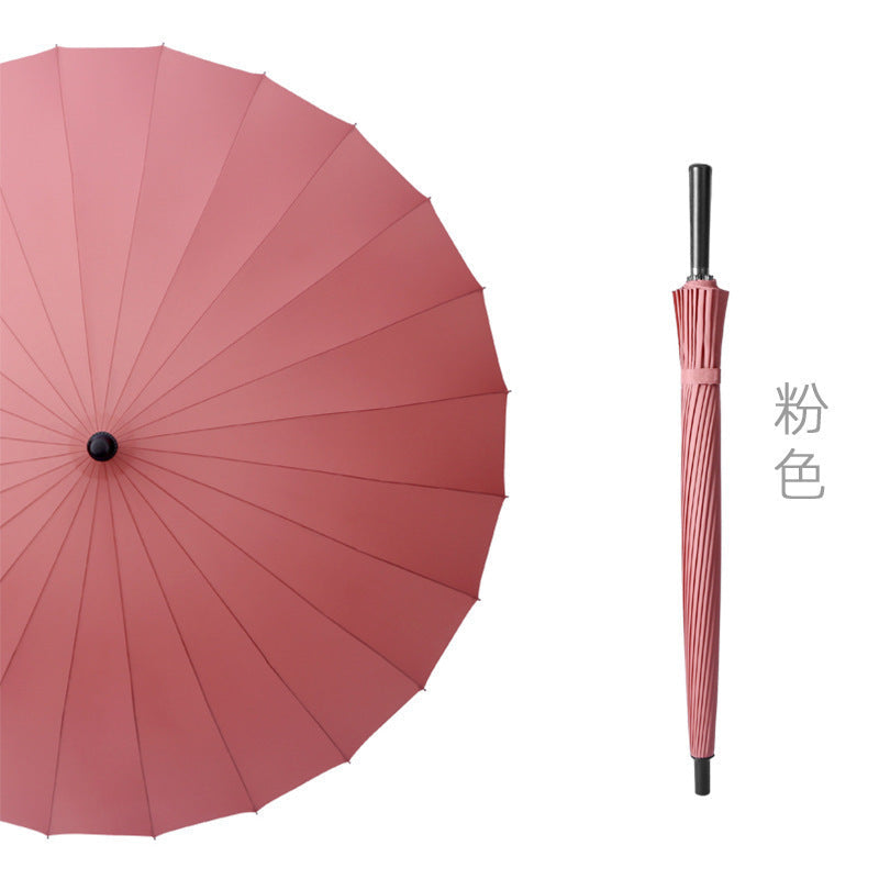 24-bone umbrella with long handle with enlarged