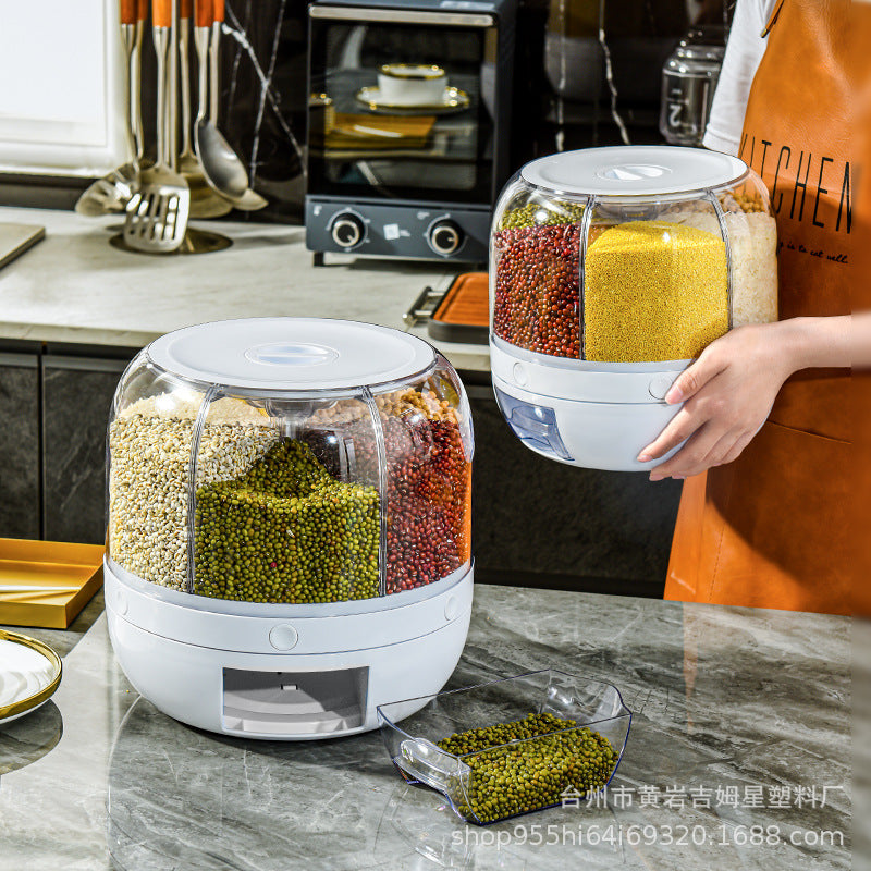 Grains Separate Storage Box Sealed Rotating
