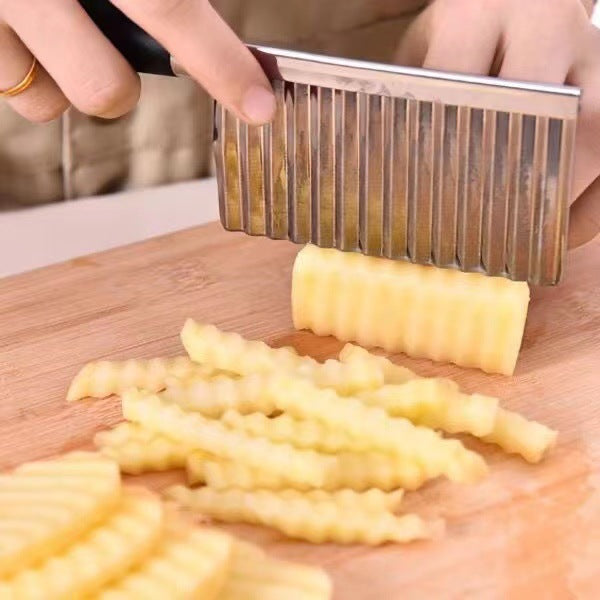 Wave steel knife stainless cut fries ripple-shaped knife
