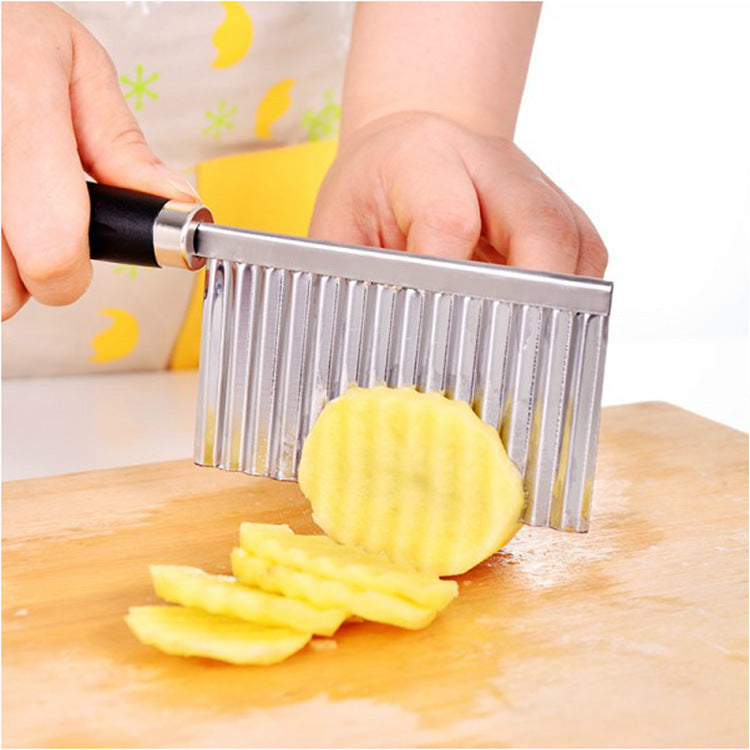 Wave steel knife stainless cut fries ripple-shaped knife
