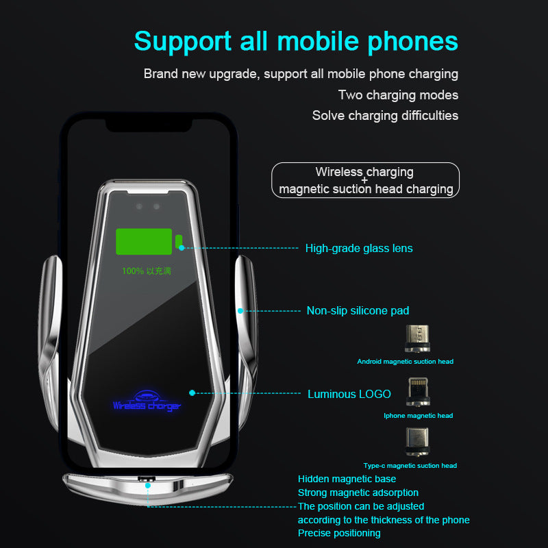 H10 automatic car wireless charger car phone holder