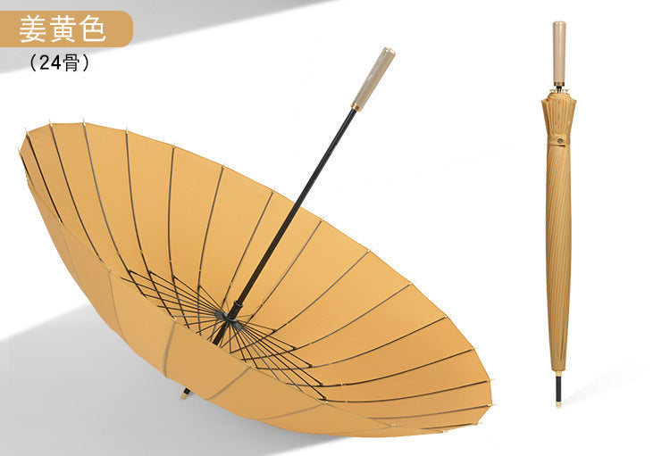 24-bone umbrella with long handle with enlarged