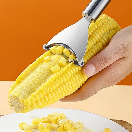 1pc, Stainless Steel Corn Cob Stripper - Multifunctional Vegetable Peeler for Kitchen - Reusable Corn Thresher