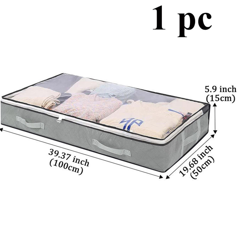 1pc Dustproof Under Bed Storage Box with Reinforced Handles for Comforter, Blanket, Bedding, Pillow, and Toys Bedroom Accessories