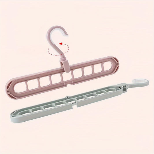 1pc 9 Hole Hanger, Multifunctional And Creative, Rotatable, Foldable, Clothes Storage And Drying Hanger, Horizontally And Vertically Dual Use, Space Saving Hanger, Wardrobe Organizer, Bedroom Accessories, Home Organization And Storage Supplies