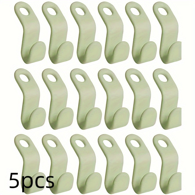 50pcs/set Plastic Clothes Hanger Connector Hooks, Durable Heavy Duty Hooks For Clothes, Household Space Saving For Clothes Organization Of Closet, Wardrobe, Home, Dorm, Back To College Essential