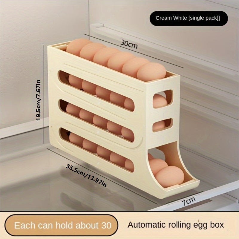 Refrigerator Egg Storage Box, Automatic Egg Rolling Rack, Large Capacity Refrigerator Special Egg Holder Storage Box