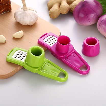 1pc 3-in-1 Garlic Masher, Grinder, and Ginger Crusher - Easy to Use and Clean
