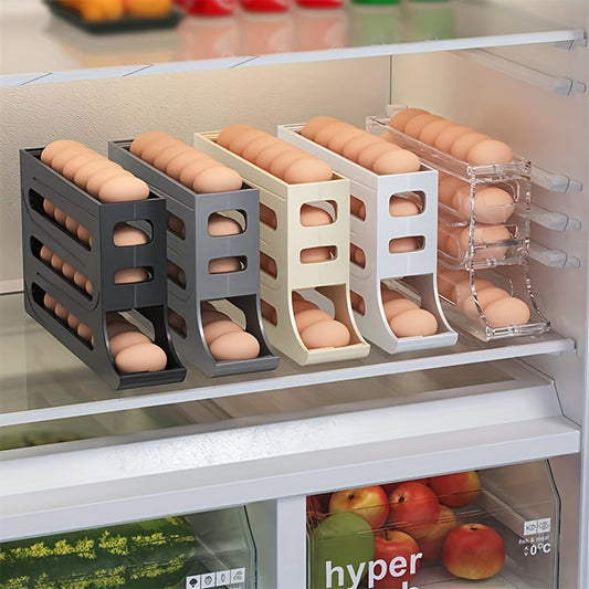 Refrigerator Egg Storage Box, Automatic Egg Rolling Rack, Large Capacity Refrigerator Special Egg Holder Storage Box