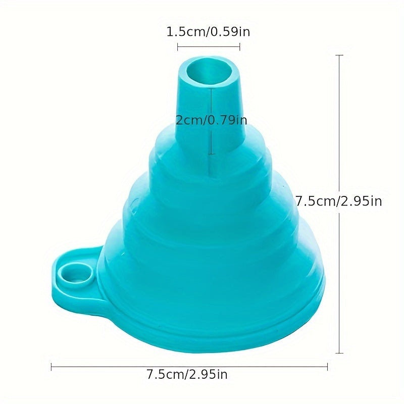 1pc, Rubber Collapsible Funnel for Water, Liquid, and Oil - Foldable Kitchen Gadget for Jam, Beans, and Bottles